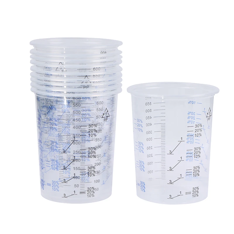 10pcs Plastic Paint Mixing Cup 600ml Mixing Pot Paint Calibration Cup For Precise Of And Liquid High Quality