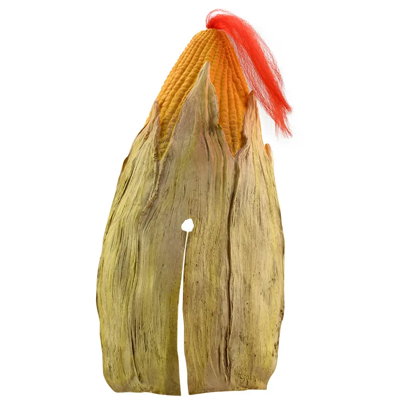 Evil Corn Mask Cosplay Horror Maize Latex Helmet Full Face Novely Headwear Halloween Masquerade Party Costume Prop