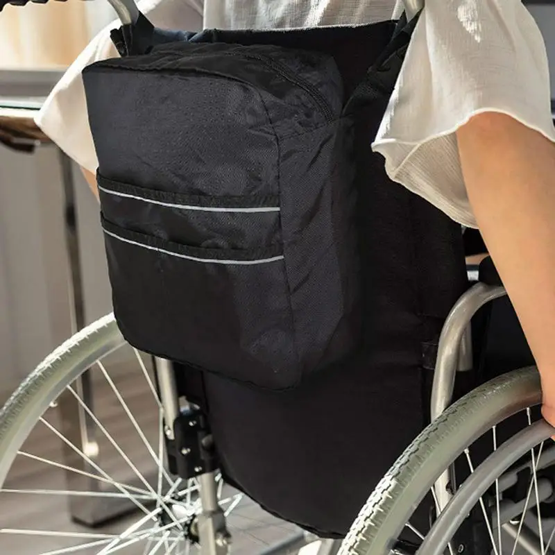 Wheelchair Bags Wheelchair Backpack with Cup Holder Wheelchair Storage Bag to Hang on Back Electric Wheel Chair Accessories