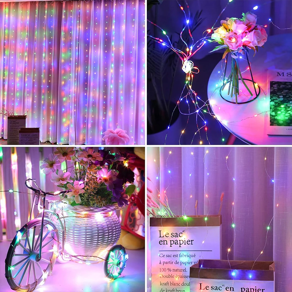 Enchanted LED Fairy Curtain Lights with Remote - 8 Mode USB String Lights for Indoor & Outdoor Decor