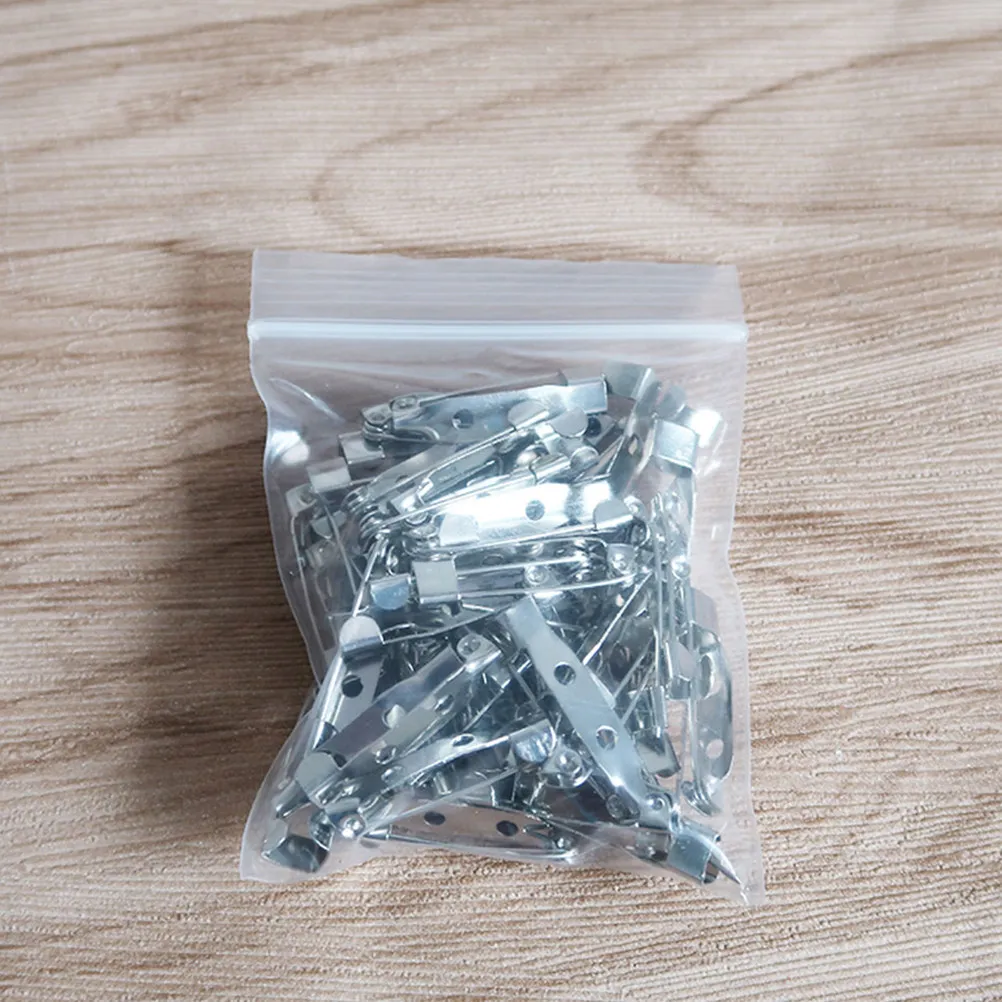 50개 1.5cm 실버 안전핀 합금 브로치 DIY 쥬얼리 공예 제작용 클래스프 바 핀 바느질 수공예 용품 바늘