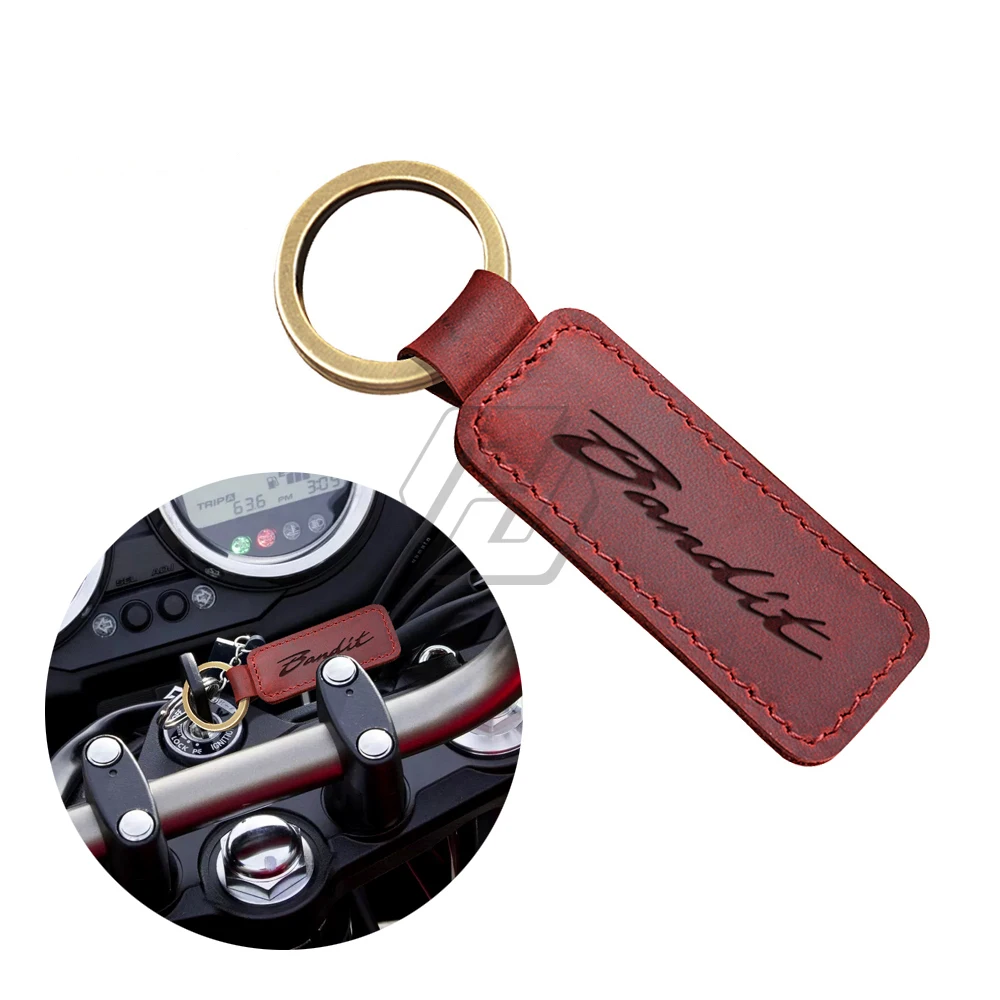 

For Suzuki Bandit 150 400 1200 1250 1250S Motorcycle Cowhide Keychain Key Ring