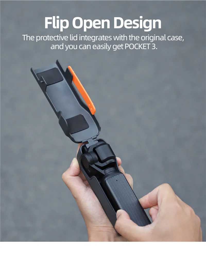 For DJI Osmo Pocket 3 Protective Case Camera Lens Screen Protector Anti-fall Flip Cover Quick Release Case Accessories