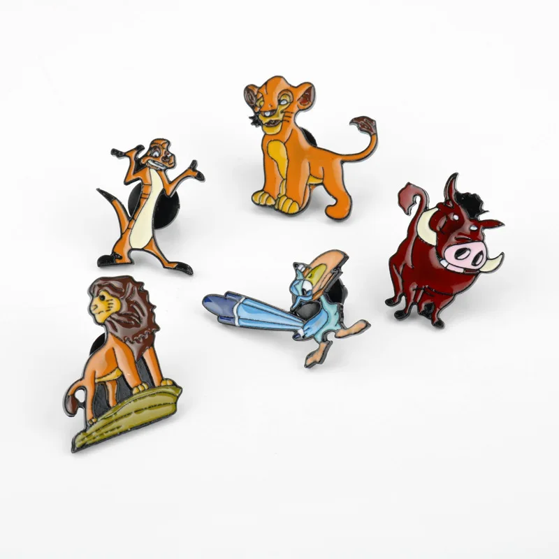 

Disney Movie The Lion King Metal Enamel Pin Badges Lapel Pins for Backpacks Brooches Cartoon Jewelry Accessories Gifts for Kids