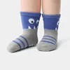 6 Pairs Kids Non-Slip Socks Cute Cartoon Dinosaur Pattern Boys Floor Socks Comfortable Breathable for Toddler Learning to Walk 4