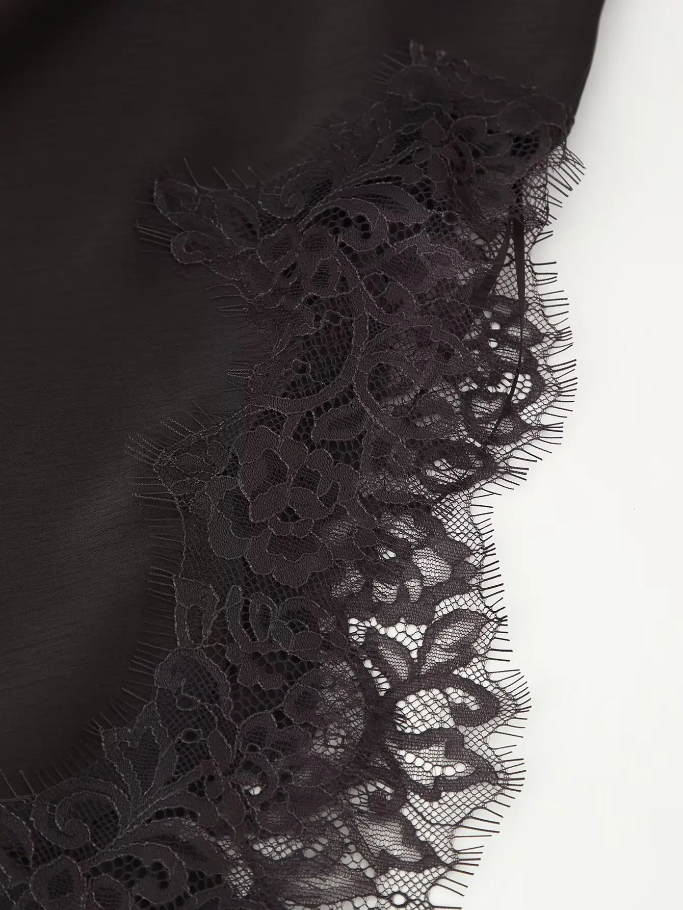 HH Frühling Damen Kurzarm-Kleid mit Öffnungsdesign Asymmetrische Spitzendekoration Vielseitiges Casual-Kleid mit Rundhalsausschnitt Mini-Kleid – Detail 10