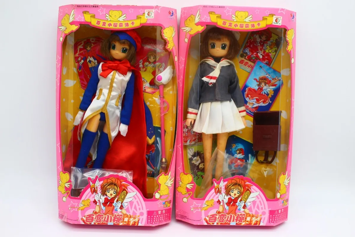 

Cardcaptor Doll Sakura Cerberus Kinomoto Free Pose School Uniform Pink Dress Set Rare Action Figure Collection Xmas Toys