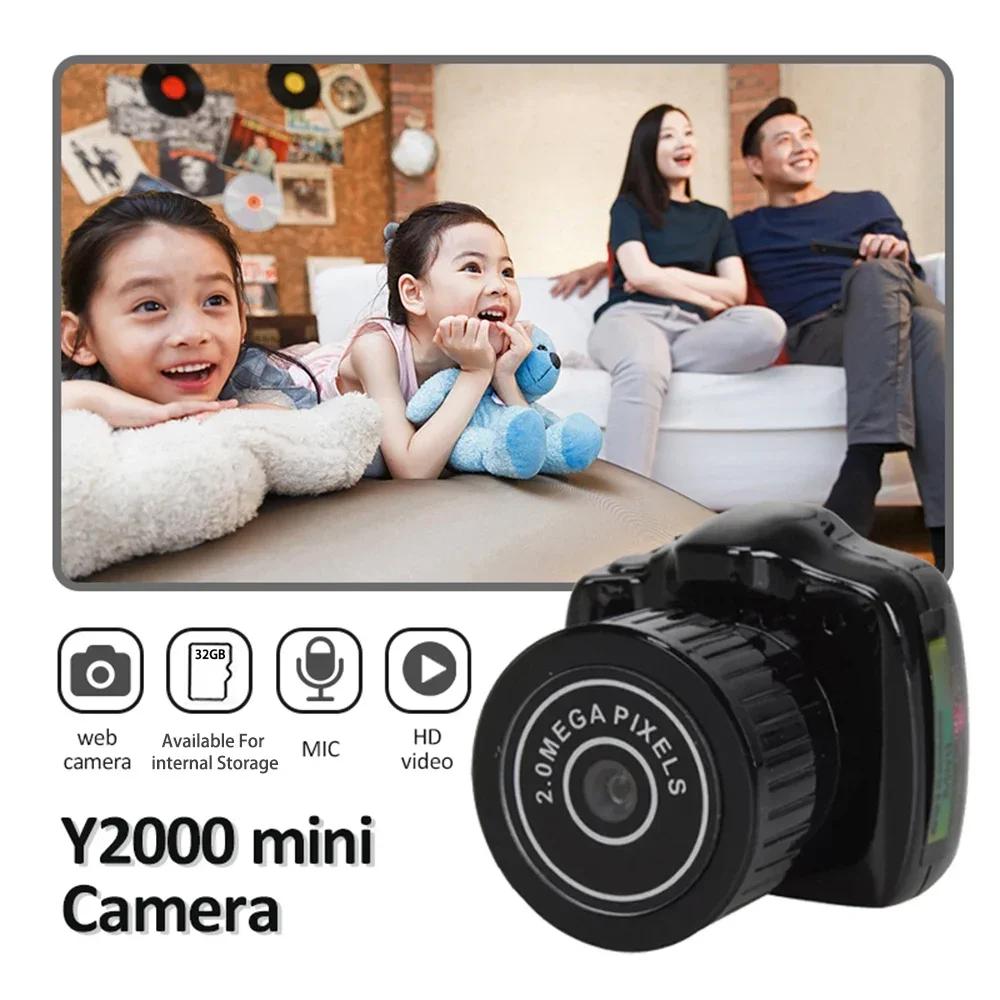 녹음기 자동차 스포츠 마이크로 캠 웹캠, 마이크 포함, Y2000 캠코더, 소형 DV DVR, 보안 보모, 작은 카메라, HD 비디오 오디오