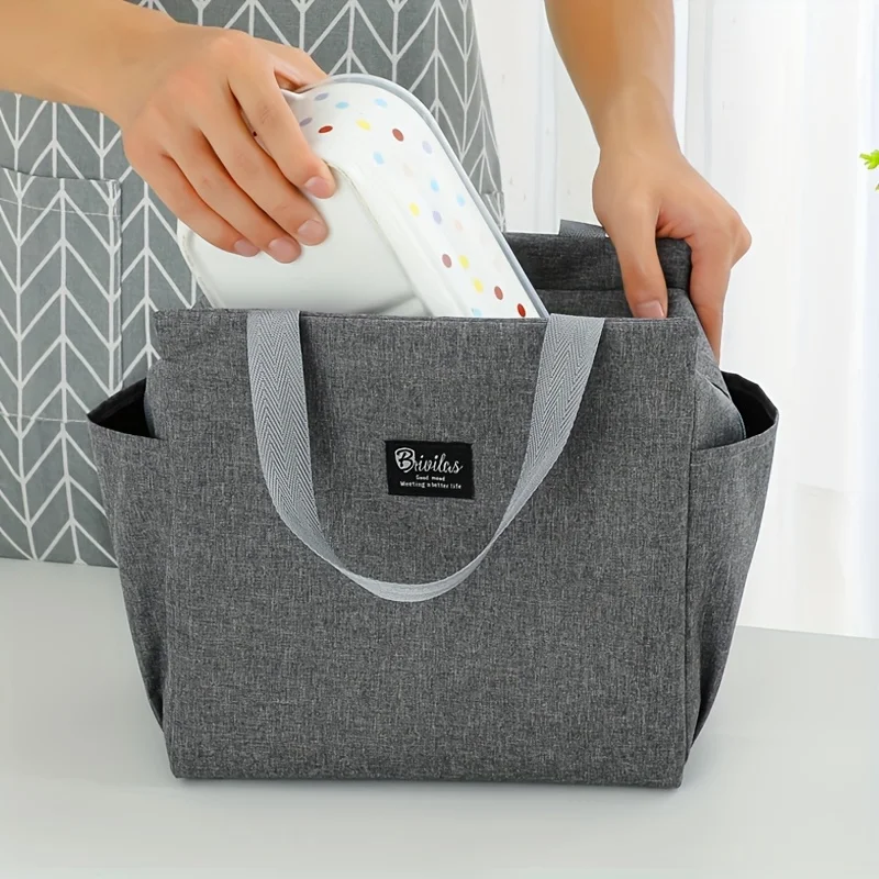 Versatile Insulated Tote Bag - Double Pocket, Large Capacity, Washable, and Portable for Picnics, Camping, or Work