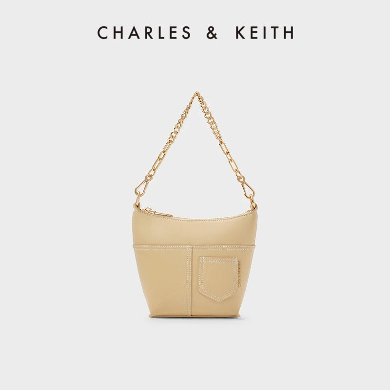 

CHARLES&KEITH23 Autumn new CK2-50671583 sewing hand underarm crossbody bucket bag for women