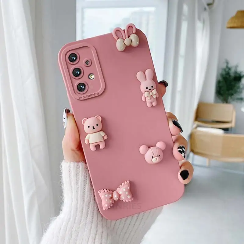 Cute 3D Bears Silicone Cartoon Back Cover