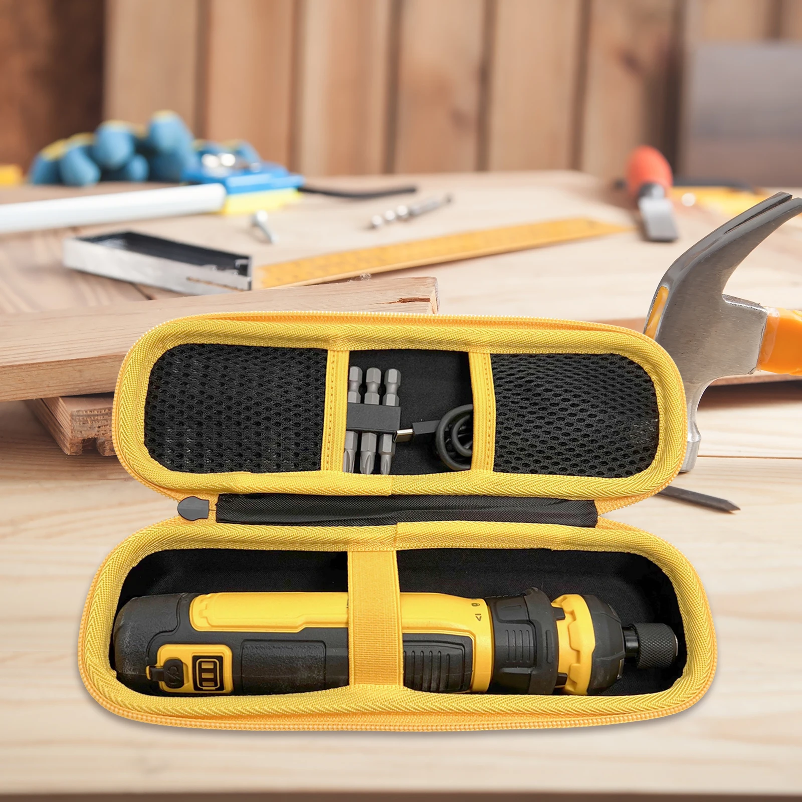 DEWALT 무선 스크류드라이버(DWHT66719)용 여행용 보호 휴대용 보관 가방 내부 포켓이 있는 보관 정리함