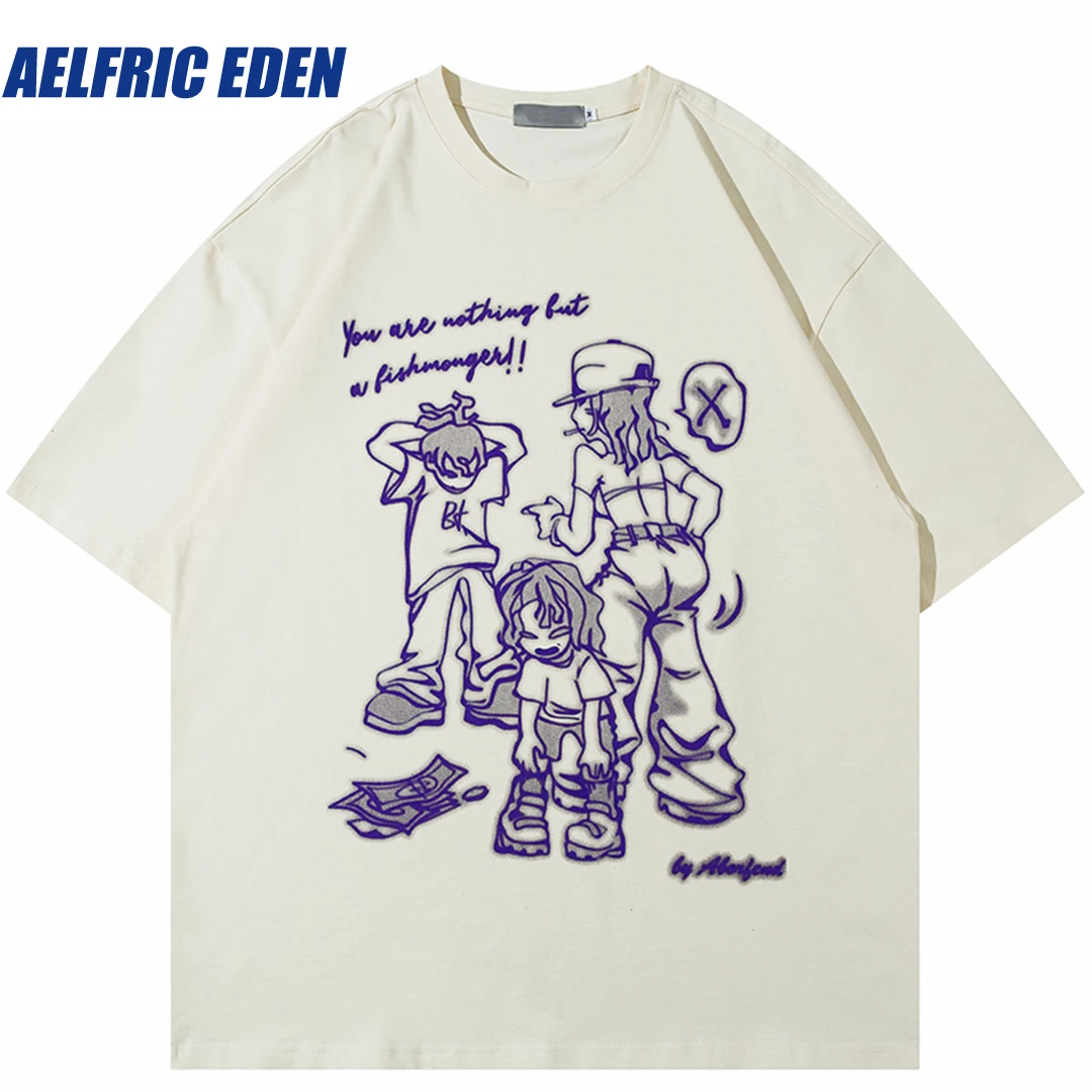 

Aelfric Eden Funny Anime Cartoon Graphic T Shirt 2023 Men Japanese Streetwear Harajuku Cotton Tshirt Hip Hop Oversized Tops Tees