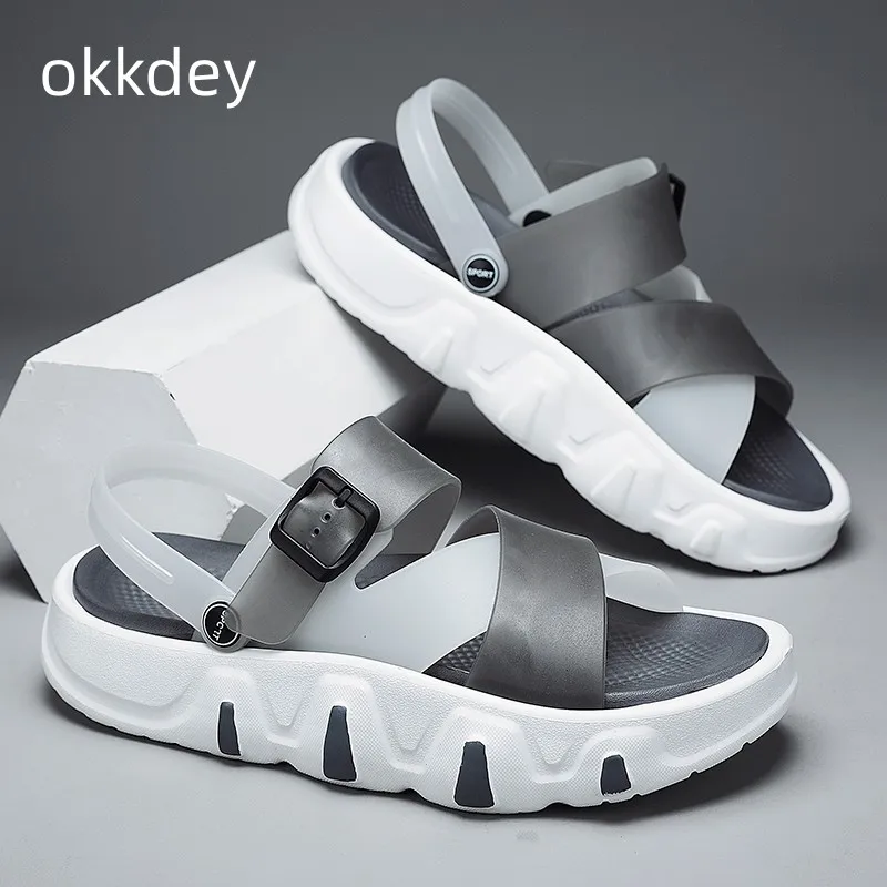 

2023 New Summer Slippers Men's Home Platform Height Increasing Shoes Daily Casual Sports Anti Slip Massage Beach Men's Slippers