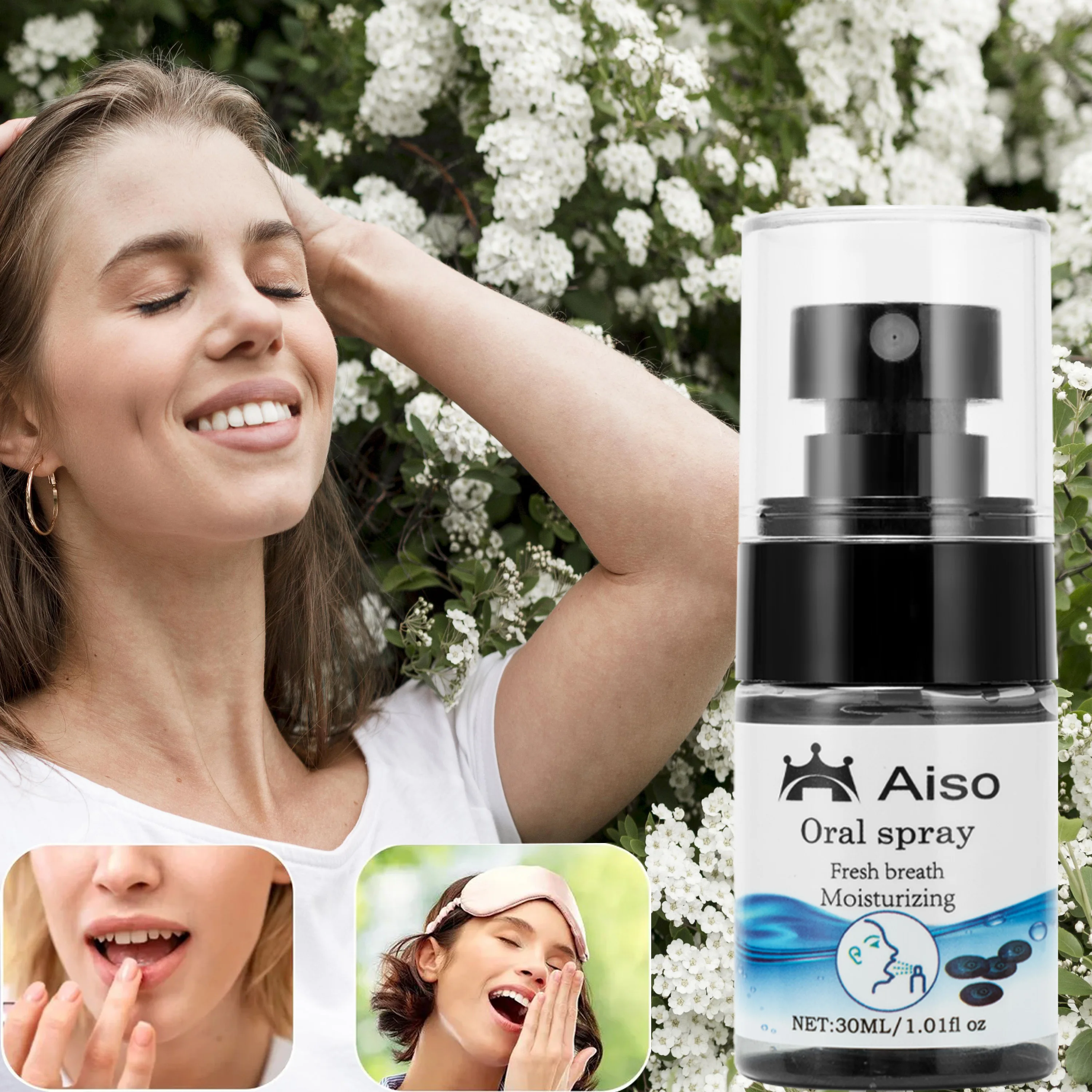Blueberry Fresh Breath Oral Spray - 30ml, Moisturizing & Essential