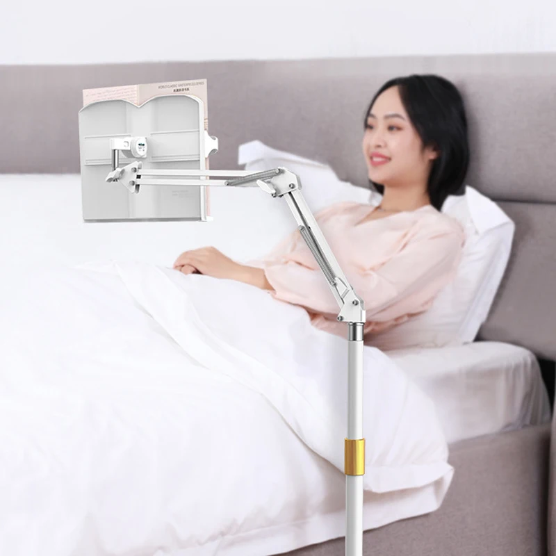Height Adjustable Reading Book Floor Bracket Long Arm Table Bed