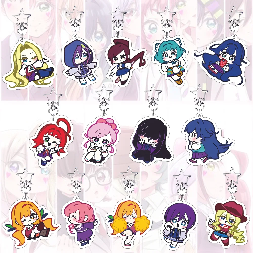 6CM Anime The 100 Girlfriends Who Really Love You Acryl-Schlüsselanhänger Modell Cosplay-Charaktere Ornament Zubehör Geschenke