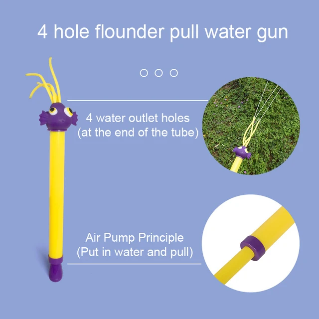 Children's Pull-out Water Gun Funny Octopus Flounder Summer Beach Toy Game Outdoor Entertainment Multi-person Interaction XPY 2