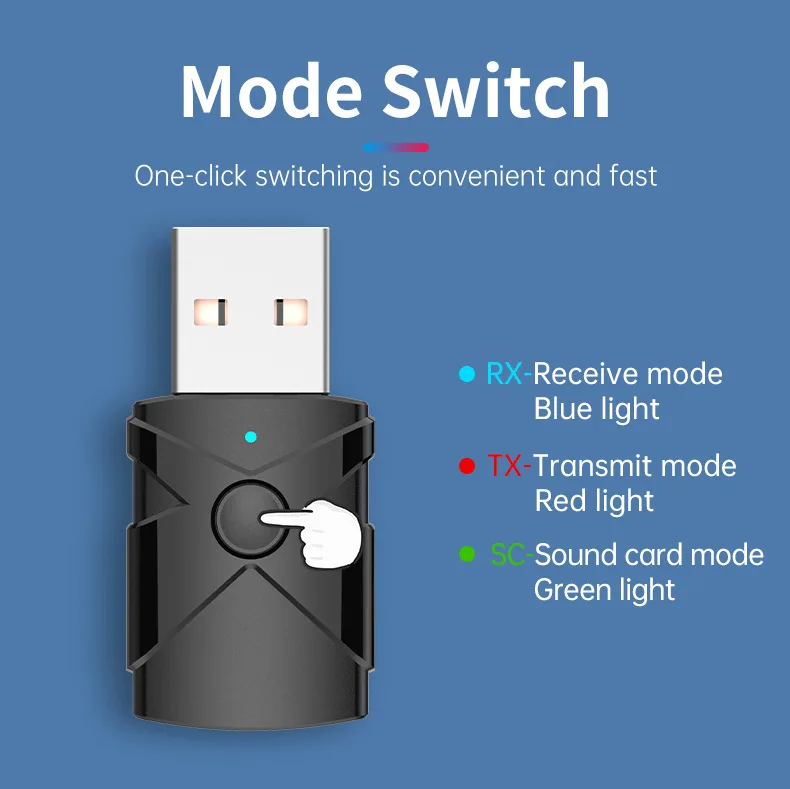 5 in 1 USB Bluetooth 5.4 Receiver Transmitter Wireless Audio Adapter Sound Card 3.5mm Aux Music for TV Computer Car Speaker PC bluetooth transceiver adapter bluetooth aux adaptor bluetooth audio receiver bluetooth adapter audio adapter wireless usb adapter
