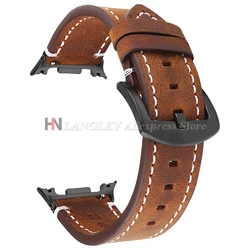 Calfskin Leather Retro Brown Watch Band Strap - 40mm 44mm 46mm (Dark Brown)