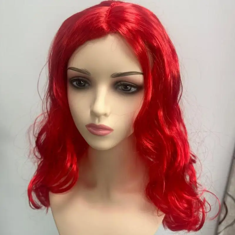 Mermaid Ariel Children's Cosplay Wig Red Hair Wavy Long Curly Wig Christmas Birthday Party Cosplay Headdress Costume Accessories anime hair accessories,anime ear clips