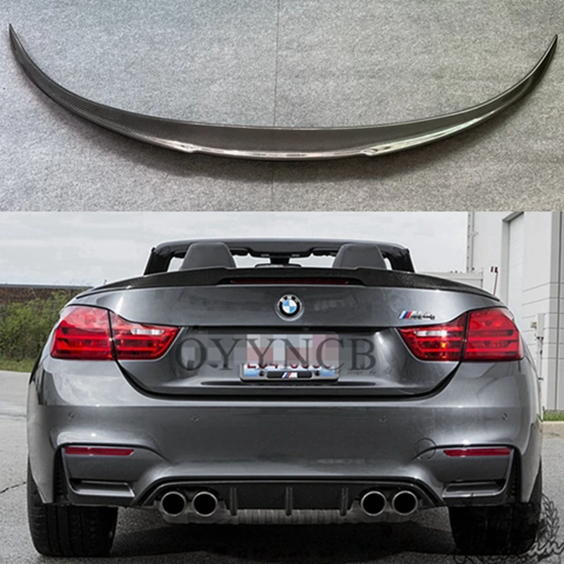 

Задний спойлер из углеродного волокна в стиле KRP для BMW 4 серии F33 и M4 F83, крыло багажника 2013-2020 FRP глянцевый черный кованый УГЛЕРОДНЫЙ