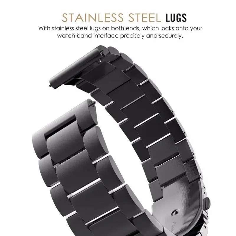 Stainless Steel Replacement Watch Band - 22mm Metal Strap Bracelet Accessories