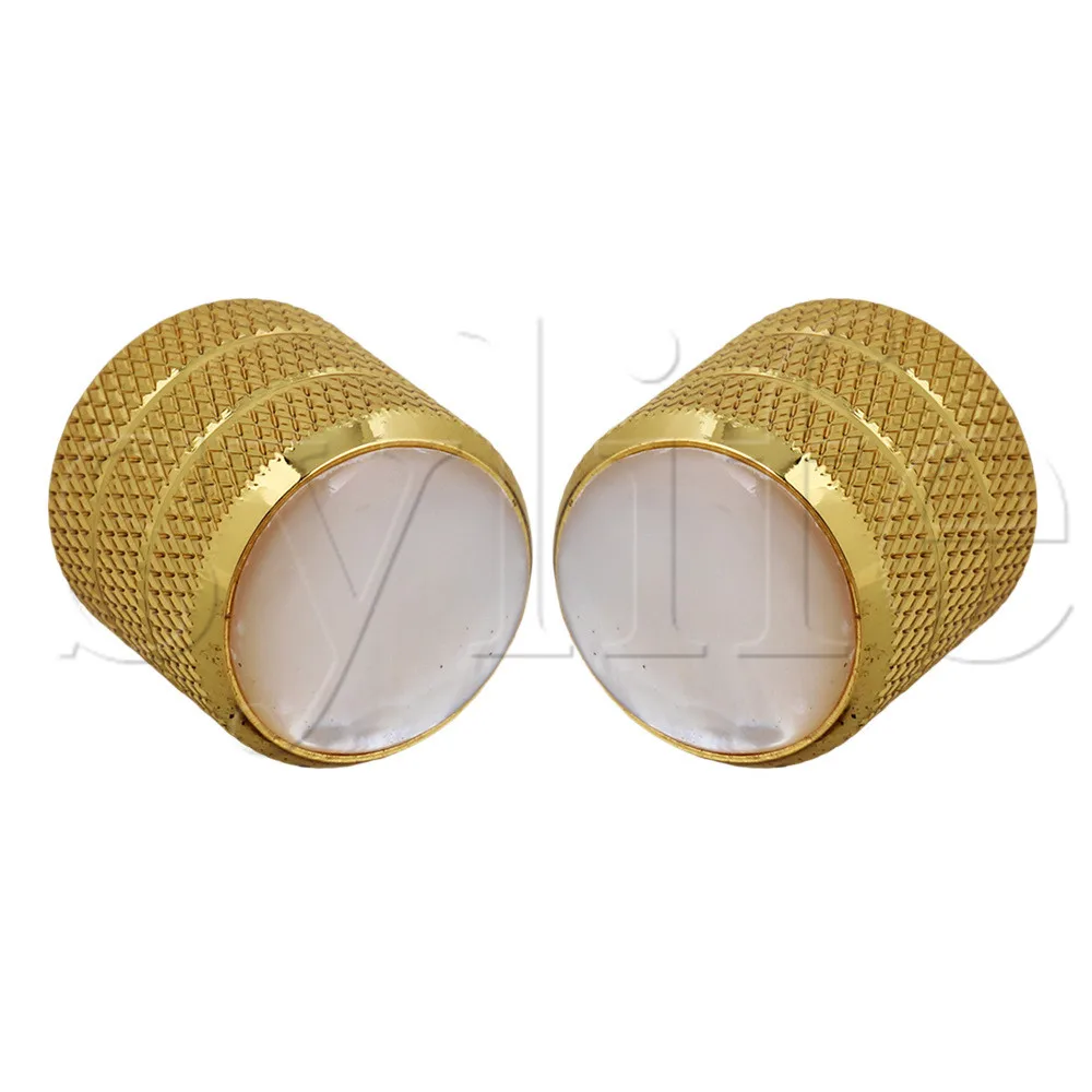 

Electric Guitar Replacement Gold Three Circle Dome Knobs White Head Pack of 3