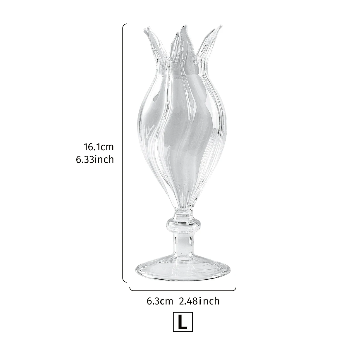 1PC flower bracket-shaped transparent glass vase, desktop floral decoration vase for vase placement
