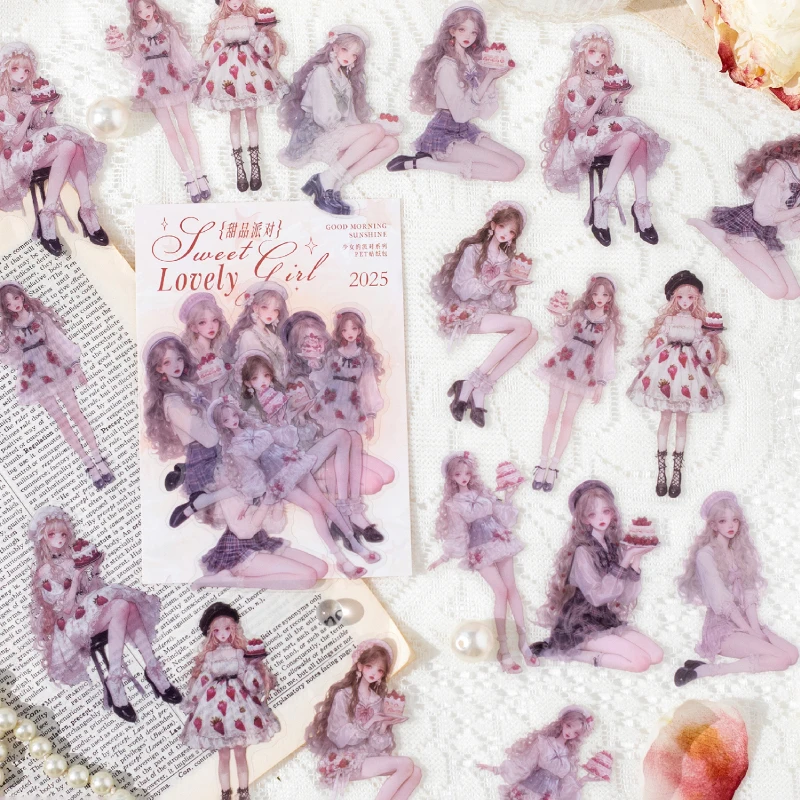Journal GO 30 Stück PET Ins Aufkleber Mädchen Party Combo Kit Scrapbooking DIY Materialien Collage Briefpapier Dekor Tagebuch Kartenzubehör