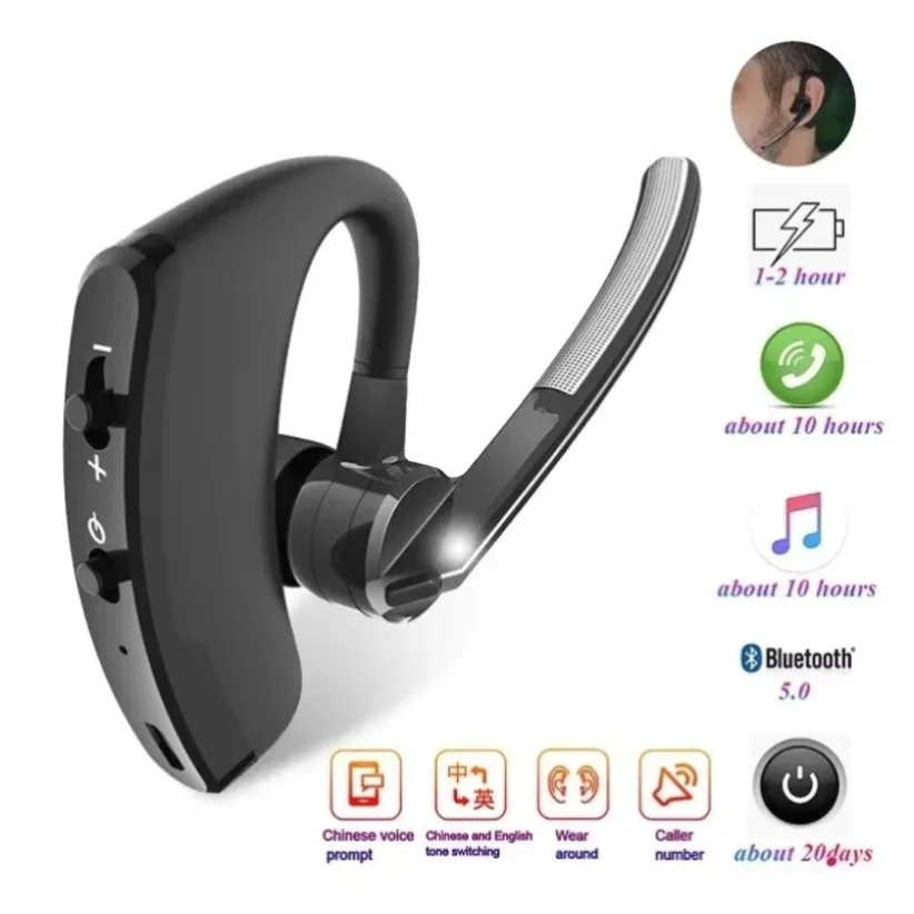 V8 Earphone Wireless Stereo HD Headphones V9 Bluetooth Handsfree In-Car Kit With Mic For IPhone Samsung Huawei Phone_voghion.com
