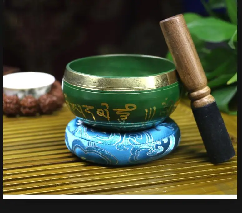 

Tibetan Singing Bowl Buddhism Decorative-wall-dishes Home Decoration Decorative Wall Dishes Tibetan(Including Sticks and Mats)