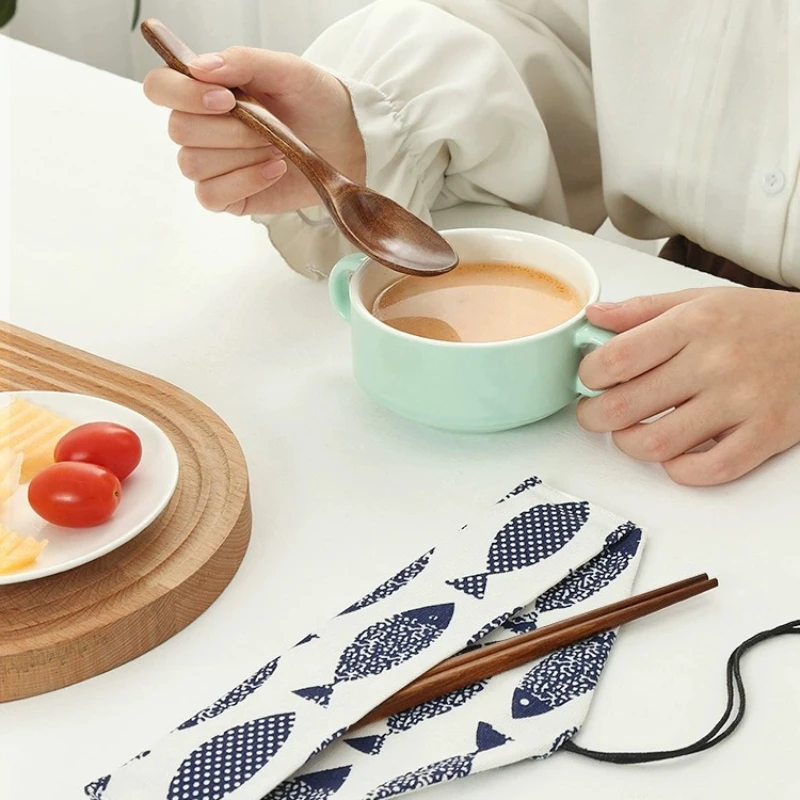 Japanese Chopsticks Spoon Set Wooden Kitchen Accessories Portable Travel Cutlery Set for Kids and Students Special Cutlery