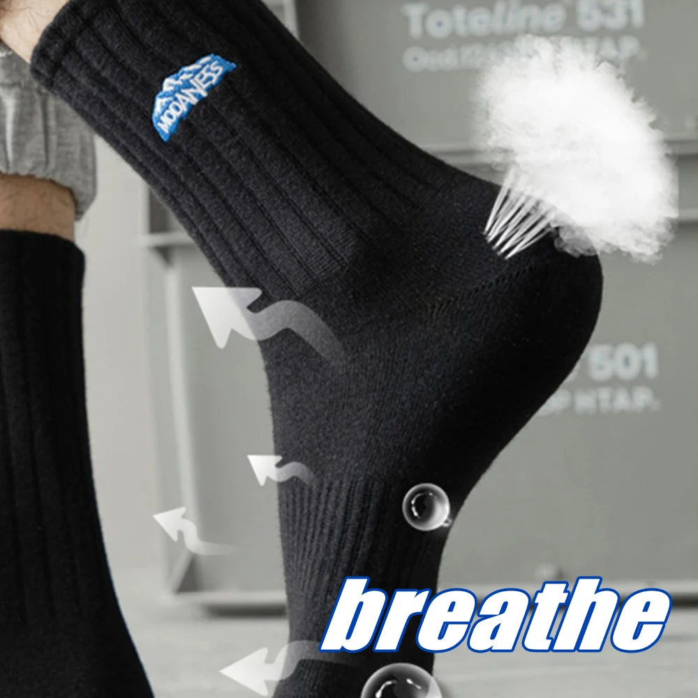 5 Pairs Sports Socks Men Casual Business Breatheable Crew Socks Cool High Quality Breathable Mesh Comfortable Movement Socks