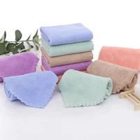 Coral Velvet Face Towel Microfiber Absorbent High-density Square Hand Towel Cleaning Wipes Quick Dry Clean Handkerchief Supplies 5