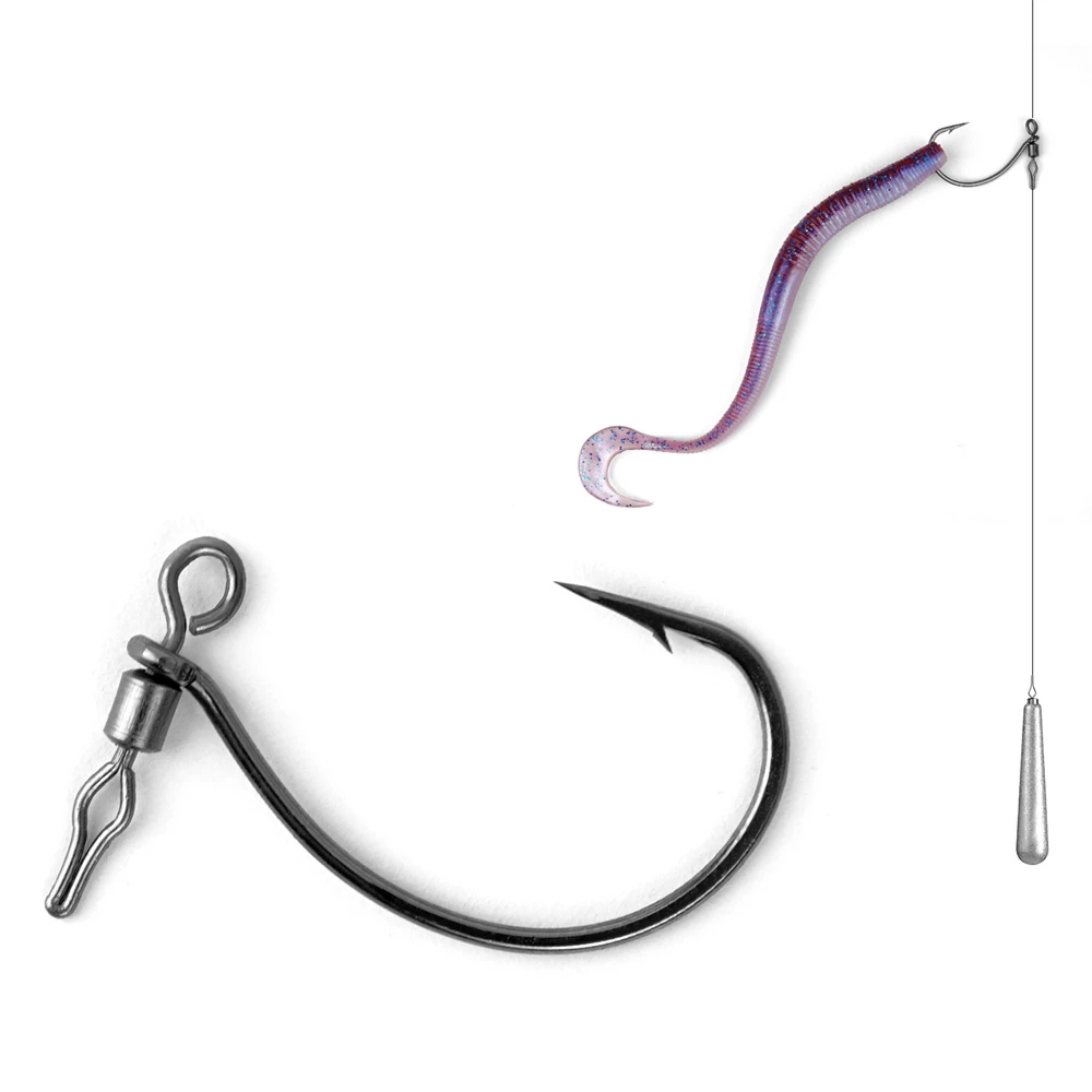 30PCS Drop Shot Hooks with Quick-Clip - Size 2# 1# 1/0 2/0 3/0 4/0 for ...