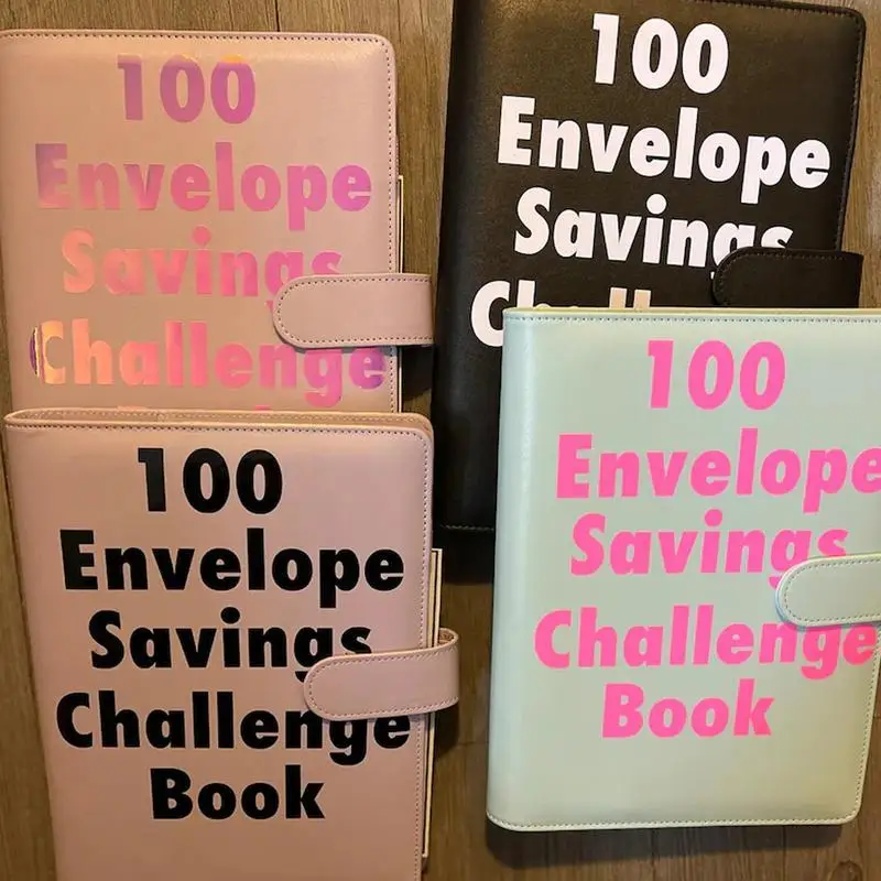 

100 Envelope Challenge Binder Fun Savings Book With Cash Envelopes Easy Money Budget Organizer For Offices Home School