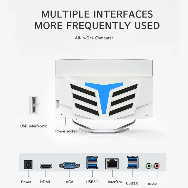 27 inch All In One Curved Screen desktop Intel i5/i7 Gamer Computer 16GB RAM SSD Full Set All In One PC Monoblock With Windows 2