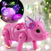 Electric Pull Line Animal Toy Pig with Luminous Music Walking with Traction Rope Animal Toys for Children Puzzle Toy 1