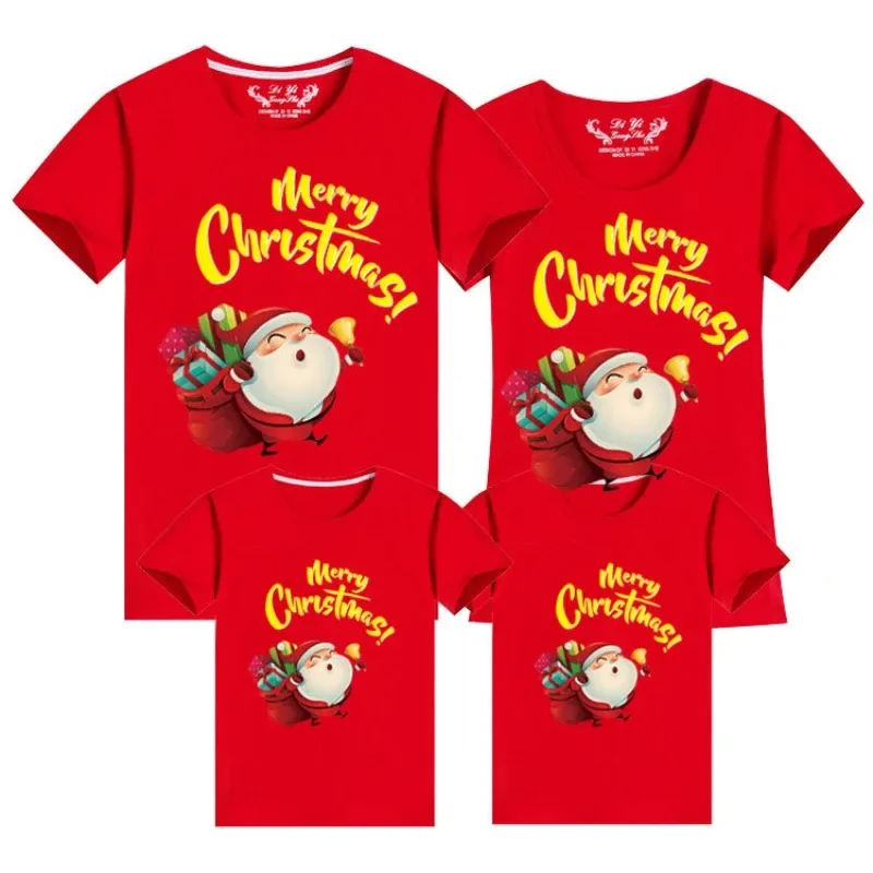 thumbnail image 5 of Camisetas de manga corta de algodón 2025, camisetas a juego para la familia, camisa con estampado de árboles de Navidad, camisetas para parejas, conjuntos familiares para papá, mamá e hija, 5 of 5