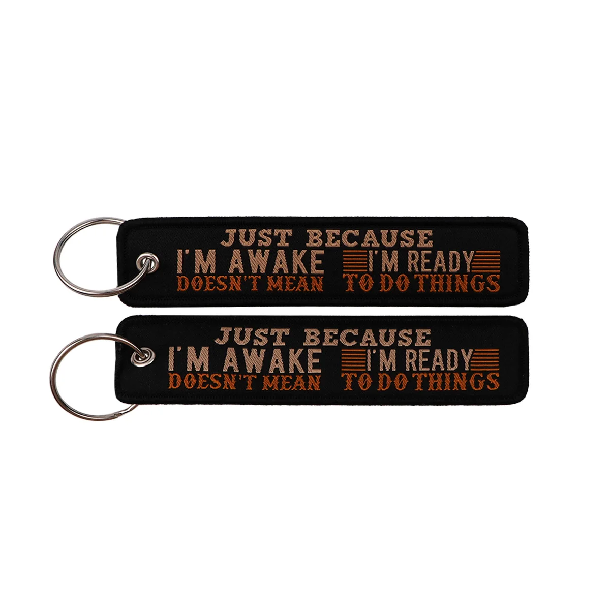 Humorous Embroidered Keychain - Key Ring Holder Accessory and Gift