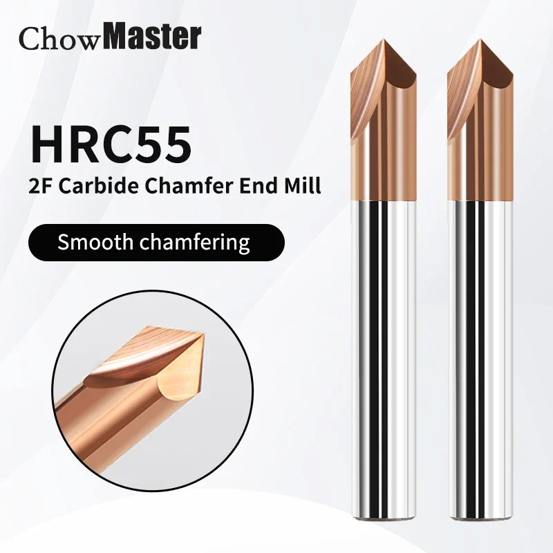 Chowmaster Fasenfräser 60 90 120 Grad 2 Nuten Hartmetall-Ecksenker Anfasen Entgratungskanten V Grove Router