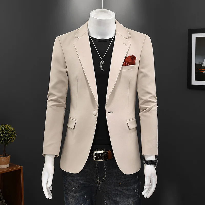 

Plyesxale Creamy-white Blazer For Men 2023 High Quality Blazer Casual Masculino Plus Size Wedding Dress Mens Formal Blazers