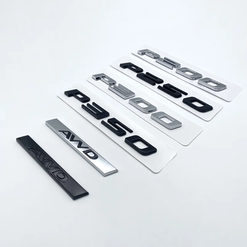 3D Nero Argento Lettere P200 P250 P300 P350 Awd Emblema Per Jaguar Car Fender Tronco Posteriore Xf Xe I-Pace E-Pace F-Type Logo Sticker