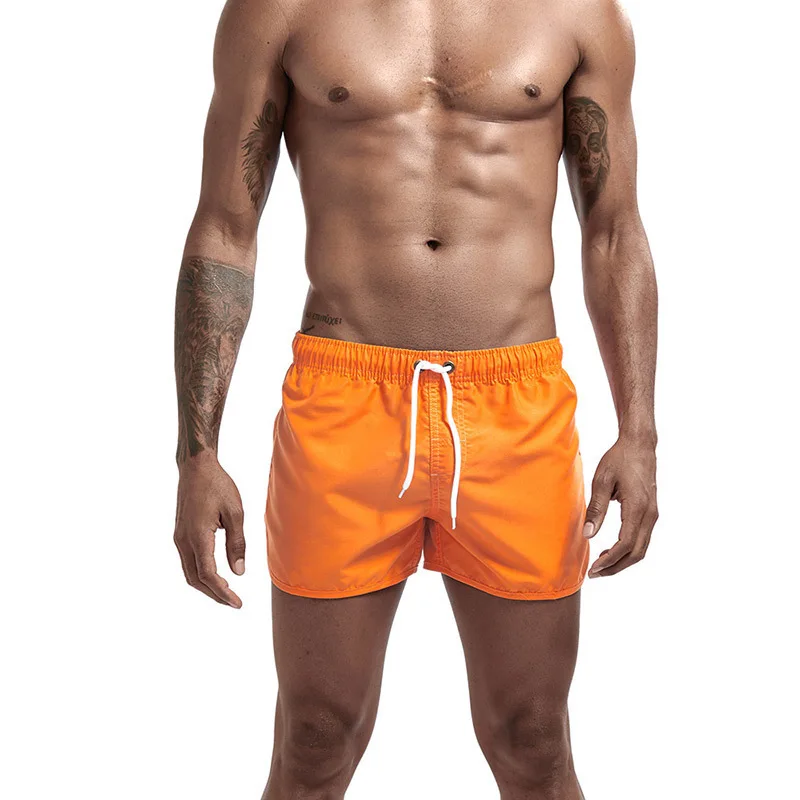 Men Summer Shorts High Elastic Waist Drawstring Beachwear