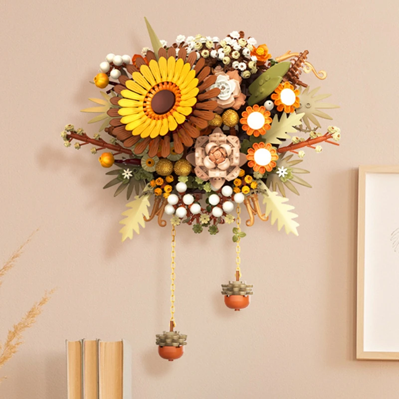DIY Sunflower Art Wall Décor - Simulated Flower Building Block Kit