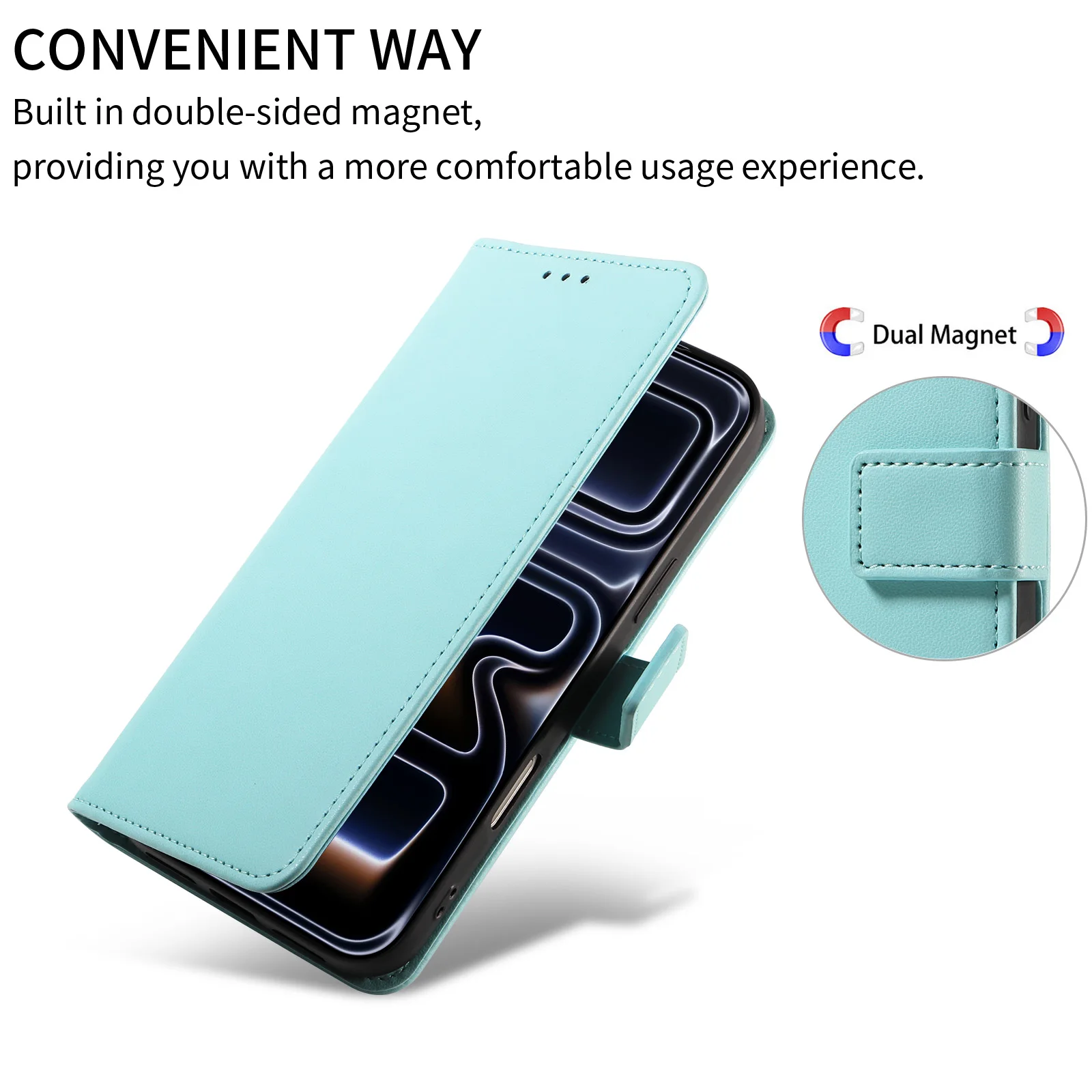 Wallet-Style Flip Phone Case with Multiple Card Slots and Faux Leather Cover