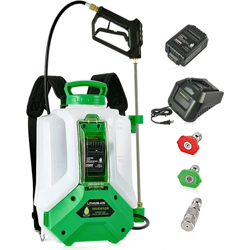 

4.9Ah Battery Powered Backpack Sprayer 4 Gallon, Doubled The Capacitance, Equipped with a Big Pump