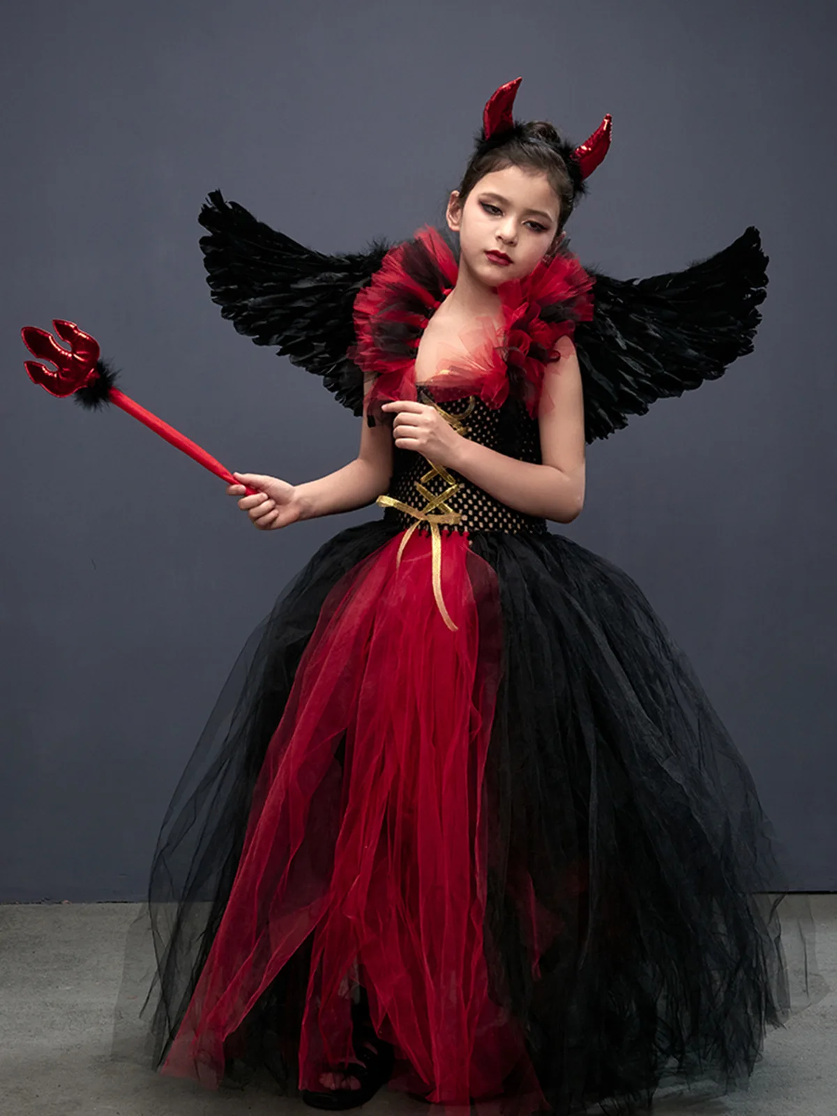 

2023 Halloween Costume for Kids Gothic Demon Queen Vampire Cosplay Costume Spider Witch Tutu Carnival Dress 2-12Y