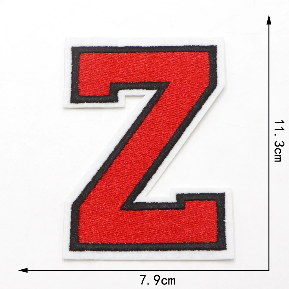 1 Stück große rote 4,5 Zoll englische Alphabet-Buchstaben-Aufnäher, bestickter Aufnäher zum Aufbügeln für Kleidung, Abzeichen, Paste für Kleidung, Tasche, Jeans – Detail 27